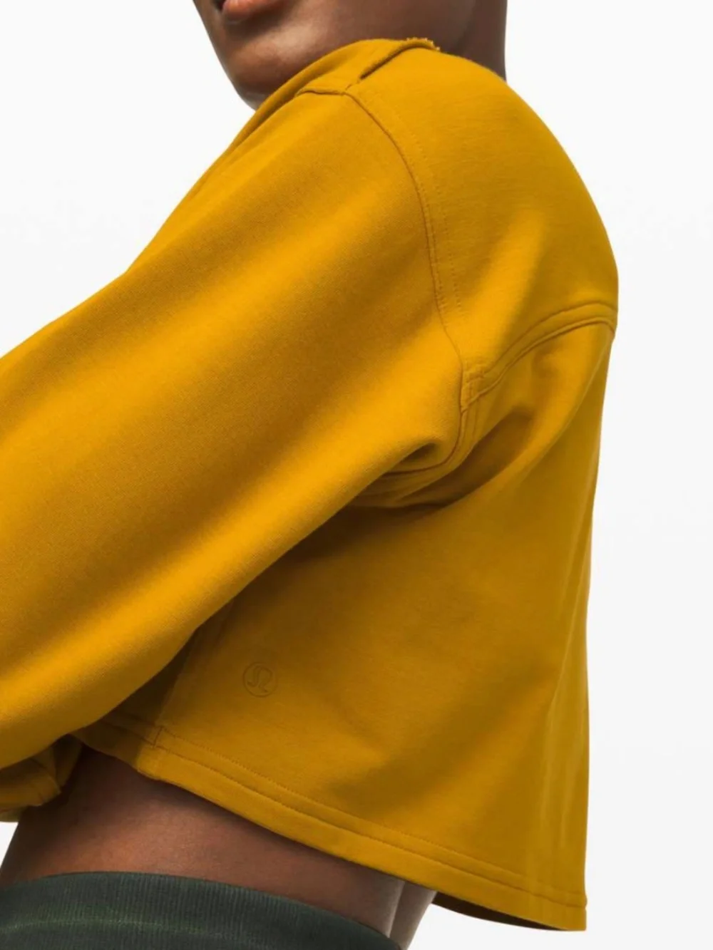 Lululemon All Yours Cropped Long Sleeve Crew in Fools Gold Size 6